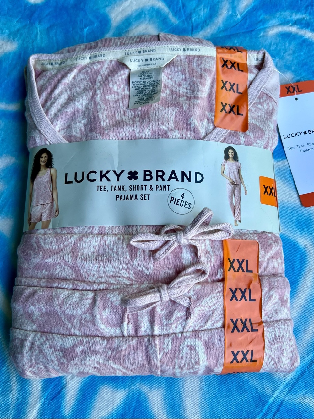 Lucky Brand Pink Floral Mix 4-Piece Pajama Set XXL